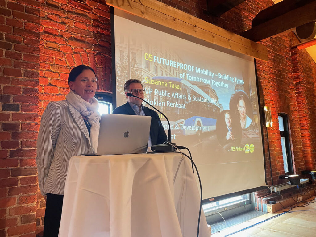 Teemu Soini, VP Innovations & Development, Nokian Renkaat ja Susanna Tusa, VP Public Affairs & Sustainability, Nokian Renkaat